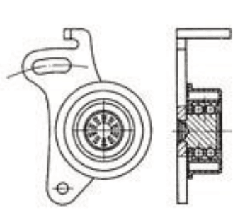 Tensionador do motor de automóvel/rolamento e unidade intermediários